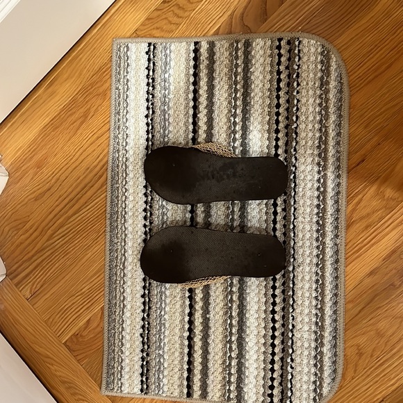 Woman’s, brown flip flops with gold colored trim. Size 8 1/2. Gently used. - Picture 3 of 3